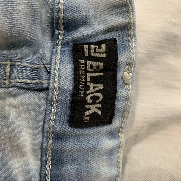 Black Premium Skinny Flex Distressed Jeans RN 70829 Zipper Legs Light Wash 32x30 - Picture 7 of 9